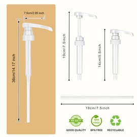 Syrup Pump Compatible with Torani, Davinci and Skinny (Set of 2) - fits Bottles (25.4 oz-750ml) (White)