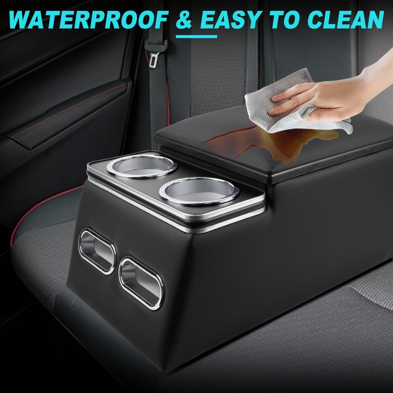 Universal Car Center Console Organizer with Cup Holder& Phone Holder,