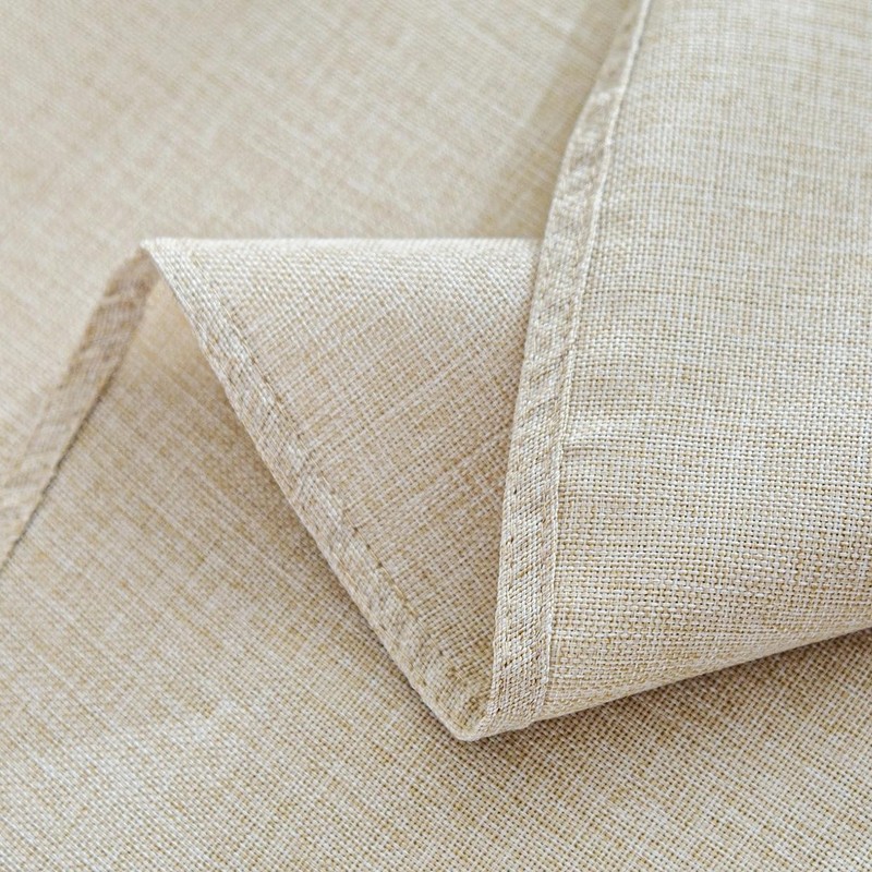 SPRICA Round Tablecloth 120cm Diameter Water Resistant Linen Texture Spill