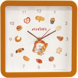 Tees Factory PD-5520470BR Pan Dribble Square Wall Clock, Brown, H7.9 x W7.9 x D1.6 inches (200 x 200 x 40 mm)