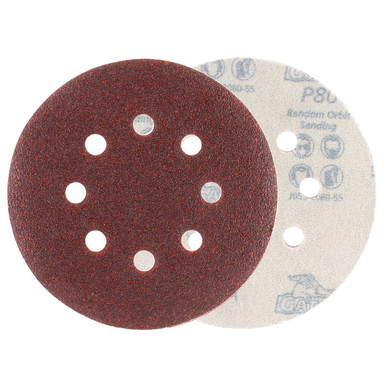 Gator 8-Hole Hook & Loop Sanding Discs, 80 Grit, Commerical