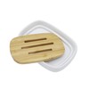 Lofekea Ceramic Soap Dish Bamboo Soap Holder for Bathroom and