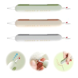3pcs 2 In 1 Needle Threader Seam Ripper,Needle Threading and Seam Kit Seam Ripper Tool for Sewing, Knitting, Quilting