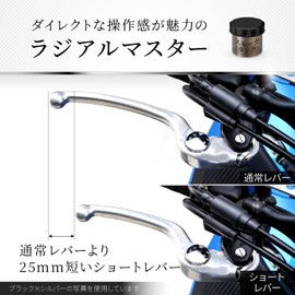 Daytona 39985 NISSIN Motorcycle Radial Brake Master Cylinder Vertical 5/8" (11mm - 1/2" Horizontal Equivalent) Black Body/Black Short Lever Smoke Tank