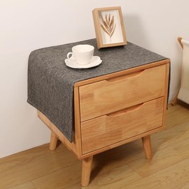 Utobanh Small Bedside Tablecloth Table Dustcover End Tabletop Home Decoration Fabric Tablecloth Nightstand Table Covering Doilies for Furniture Décor (16×35inch) Dark Grey