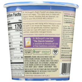 Dr. McDougall's Organic Miso Big Soup Cup, Garlic Ginger with Noodles, 1.9 oz