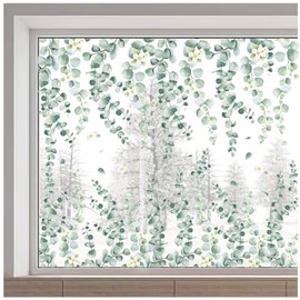 GORGECRAFT 118x30cm Leaves Vine Window Clings Green Plant Hanging Static Window Decals Anti Collision Removable Leaf Spring Summer Window Stickers Flowers Window Film for Glass Window Decoration