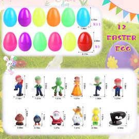 Dekewe 12PCS Prefilled Easter Eggs with Toys for Kids, Easter Gifts for Kids, Plastic Easter Egg Hunt Kit Suitable for Indoor Outdoor Easter Hunting, Classroom Events, Kids Party Favors