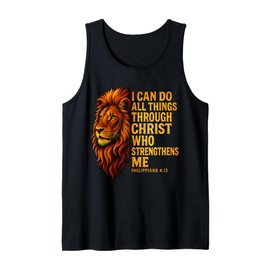 Philippians 4:13 Religious Lion Strengthens Christian Tank Top