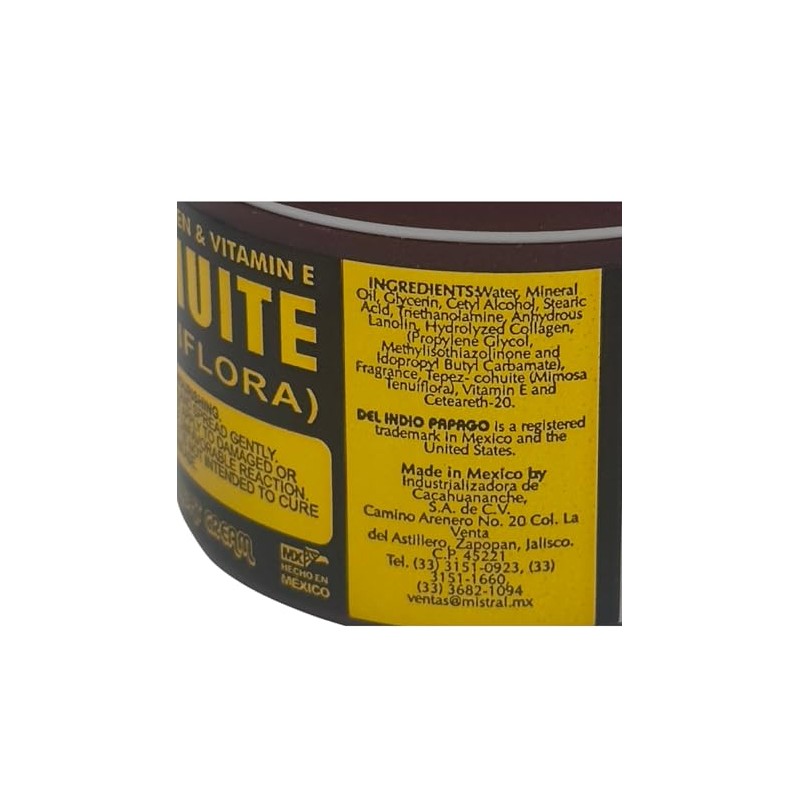 Crema CTepezcohuite Tinto Indio Papago - 60 gr