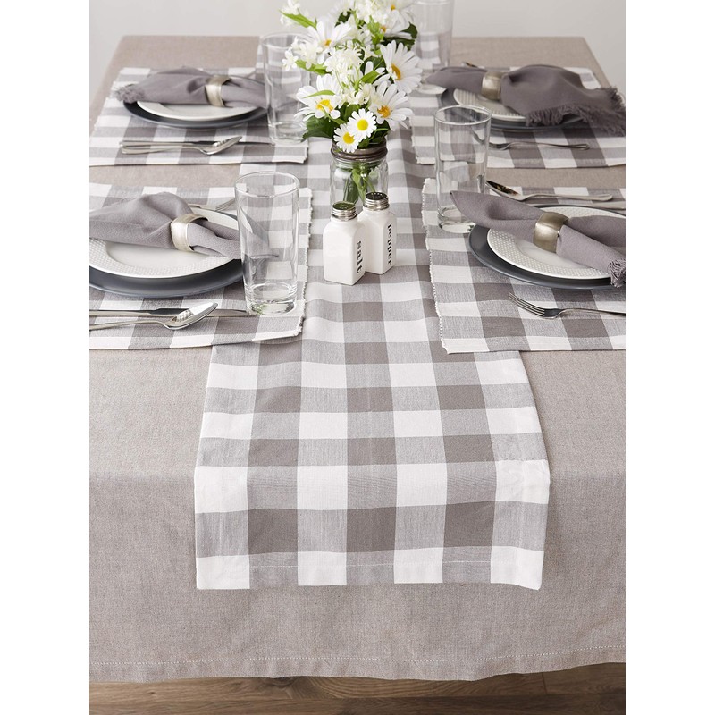 DII Buffalo Check Collection, Classic Farmhouse Tabletop Set, Placemat Set,