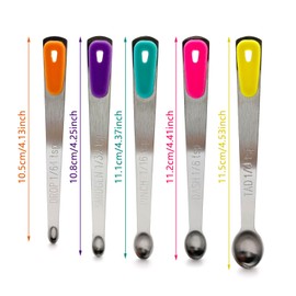 BIDEX Measuring Spoons Set, Small Measuring Spoon 1/64, 1/32, 1/16, 1/8, 1/4 tsp, Mini Measuring Spoons, Stainless Steel Measuring Spoons, Set of 5