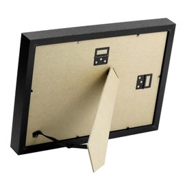 QWORK Medal Display Shadow Box - 1 Medal Display Case and 1 Photo, Black A4 Size, Ideal for Runners, Marathon Winners, and All Sports