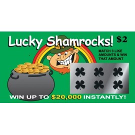 FAKE LOTTERY TICKETS-5 Pack Prank Gag Gift-Lucky Irish Shamrock