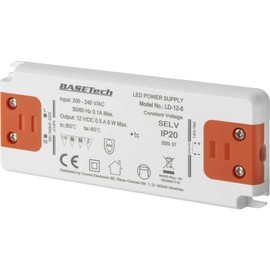Basetech LD-12-6 LED transformer constant voltage 6 W 0.5 A furniture approval, surge, mounting on flammable surface