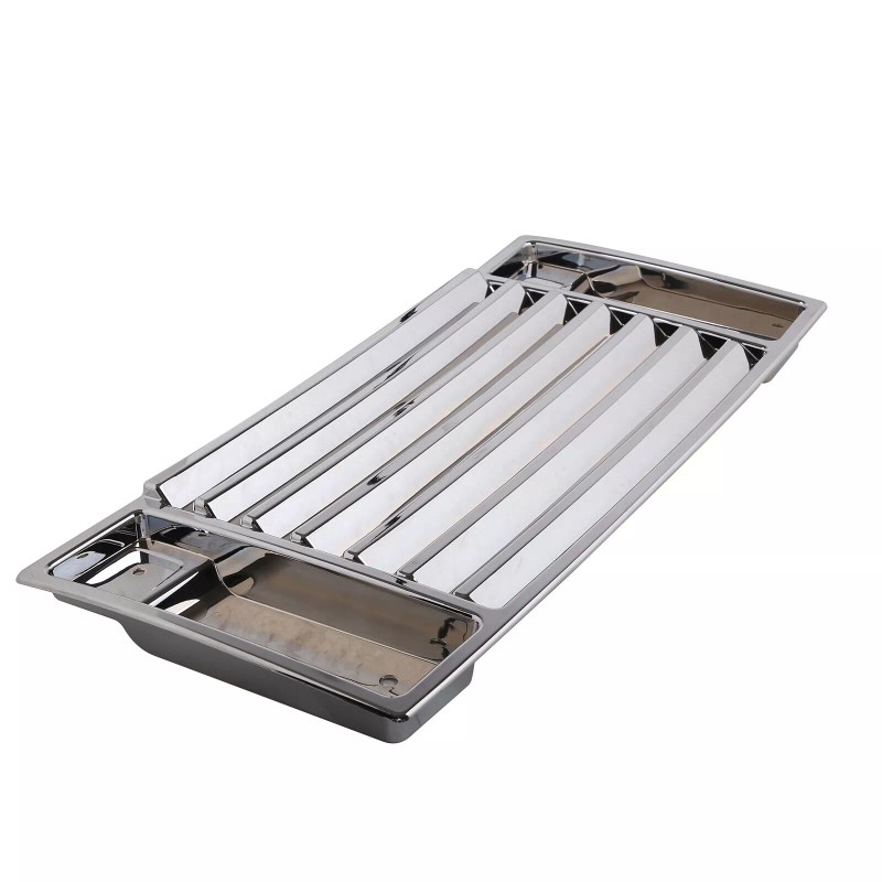 autopart2021 Silver Front Hood Deck Vent Panel Handle Cover Trim