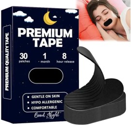 Parches bucales para dormir y evitar los ronquidos, cinta bucal para dormir, paquete de 30 parches bucales antirronquidos, cinta para la boca al dormir, cintas bucales que ayudan a la respiración