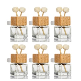6 Pack,8ml Car Outlet Essential Oil Diffuser,Empty Clear Glass Car Air Freshener Vent Decoration Bottle Perfume Diffuser Vials For Aromatherapy Fragrance Ornament-1 Funnel&Dropper