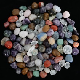 Orientrea 3.5lb Mixed Tumbled Stones Crystals Bulk, 1- 1.3 Size Natural Assorted Polished Crystals for Decoration, Crystal Healing, Jewelry Making, Tumbling, Cabbing, Wire Wrapping, Wicca & Reiki