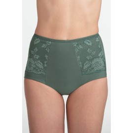 Miss Mary of Sweden Lovely Lace Panty Girdle Cotton - Firm Tummy Control Green