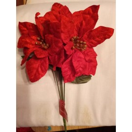 Mainstays New MainStays Floral Single Red Poinsettia Pick Christmas Bouquets
