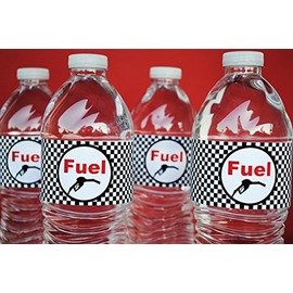 POP parties Race Car Bottle Wraps - Set of 20 Water Proof Bottle Stickers - Race Car Water Bottle Labels - Indy Party Decorations - Made in The USA