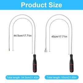 2 pieces magnetic pickup magnetic rod gripper with 500 mm flexible gooseneck, portable bendable magnetic gripper, strong flexible rod magnet for picking up small parts metal objects