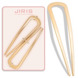 JIRIS 2PCS 4.2Inch French Hair Pins U-Shaped Pins for Women and Girls Fashion Metal Hair Pin French Twist Hair Pins for Buns, Updos,Stylish and Functional(set1-gold)