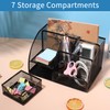 Zawaer Desk Organiser Office, Mesh Metal Office Accessories, Sorting Compartments