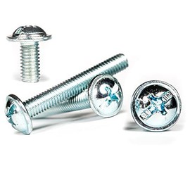 M4 (4mm x 25mm) Flanged Zinc Machine Button Head Screws Phillips Combi Pan Head Screws with Collar (Pack of 20)