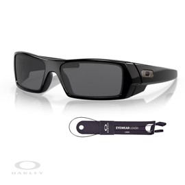 Oakley Gascan OO9014 03-471 Polished Black/Grey Sunglasses Leash + BUNDLE with Designer iWear Eyewear Kit