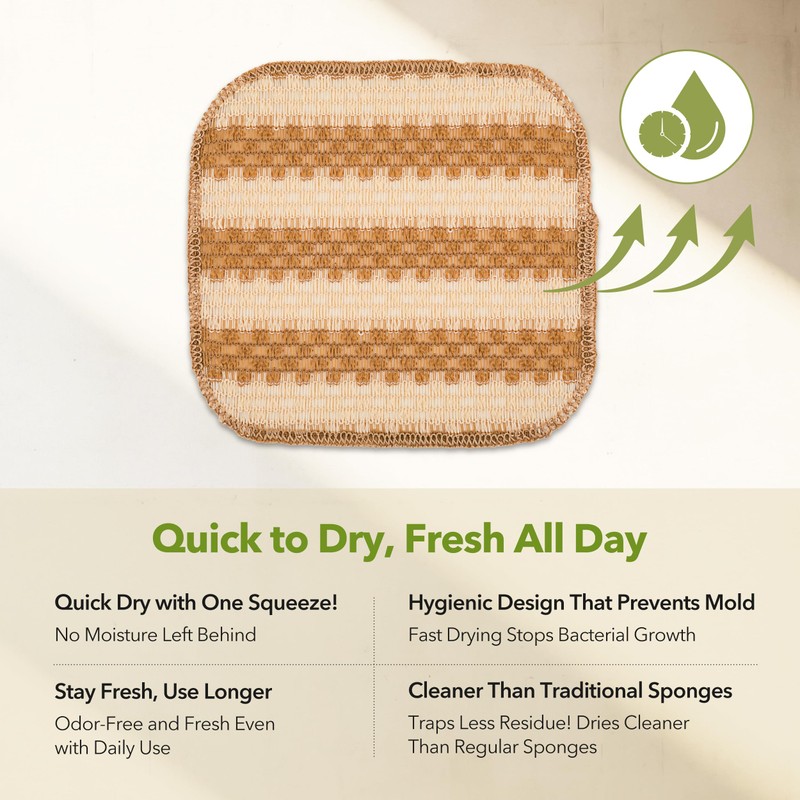 Modu 10 Pcs EcoCorn Dish Scrubber, Dishwashing Mesh Net, Kitchen