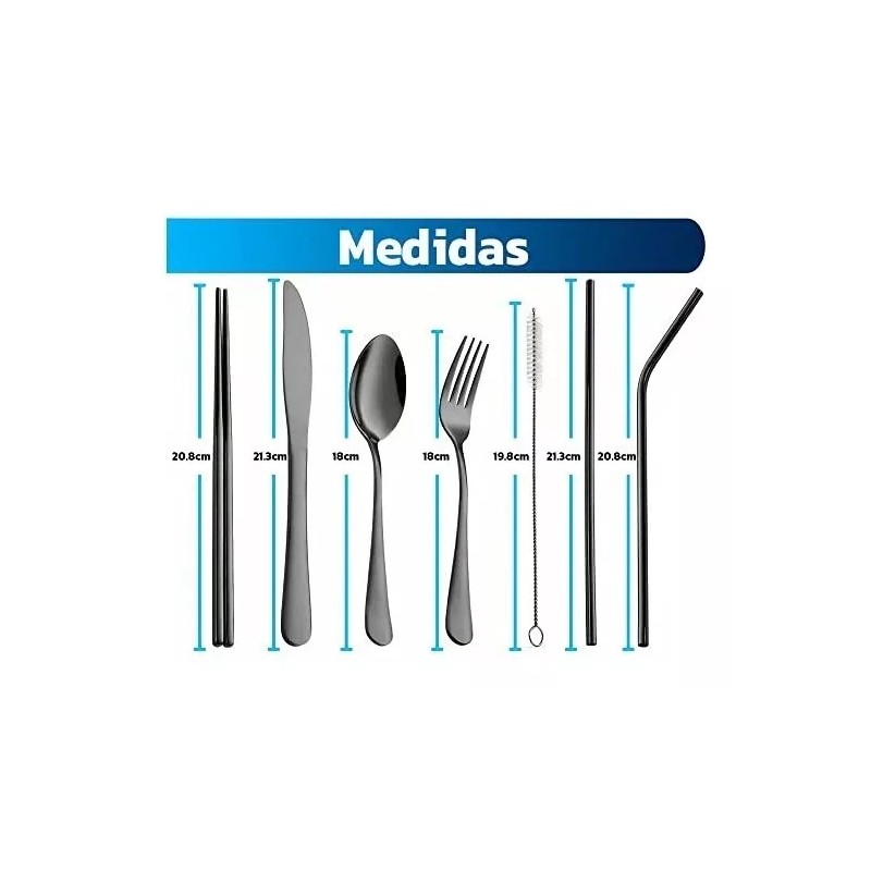 Bluelander Juego De Cubiertos De Acero Inoxidable Portátil De 32