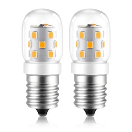 KEIVO LED Microwave Light Bulbs Under Hood, 3W 380LM, E17 LED Bulb Dimmable, Warm White 3000K, 40W Equivalent LED Appliance Bulb for Over Stove, 2-Pack