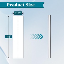 bchsadvb 2.25" OD Mandrel Straight Exhaust Pipe,45" Long T304 Stainless Steel Mirror Polished 2-Inch Tubing Piping