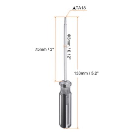 sourcing map Magnetic Triangle Screwdriver 3x75mm Rod TA18 Steel Triangular Head Screw Driver with Non-Slip Handle for Appliances Repair Improvement, Black
