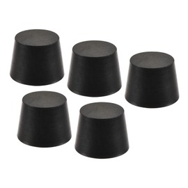 YOKIVE Pack of 5 Rubber Plugs Conical Plugs with High Temperature Resistance | Protection Hole Large for Lab Industry (Black 27 mm to 34 mm)