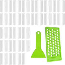 50 Contenedores de Lápiz Labial Vacíos - Con Bandeja de Llenado y Raspador,Tubos de Brillo Labial Reutilizables DIY Lip Gloss Vacío Contenedor de Plástico（Blanco）