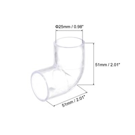 sourcing map 2Pcs Clear Elbow Fitting, 25mm/0.98" 2 Way Acrylic Elbow 90 Degree L-Shaped Pipe Fitting Adapter for Connecting Water Pipes
