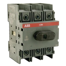 ABB OT60F3 Non-Fused Disconnect, 60 Amp, 3-Pole, Toggle Switch, Manual Operation, Black