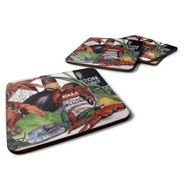 Caroline's Treasures 8131FC Set of 4 Louisiana Spices Foam Coasters, 3 1/2 x 3 1/2, multicolor