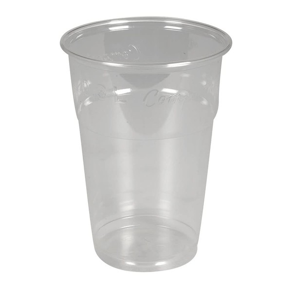 ABENA Gastro-Line Clear Disposable Plastic Cups, Eco-Friendly Plastic Construction From Plant-Derived Starch,Completely Clear Design,Compostable and Biodegradable Disposable Party Cups Clear 40cl-50PK