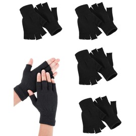 4 Pares Guantes Sin Dedos, Guantes Sin Dedos Mujer, Guantes Sin Dedos Hombre, Adecuado para Correr, Ciclismo, Patinaje, Patineta, Bolas De Nieve y Otras Actividades Al Aire Libre