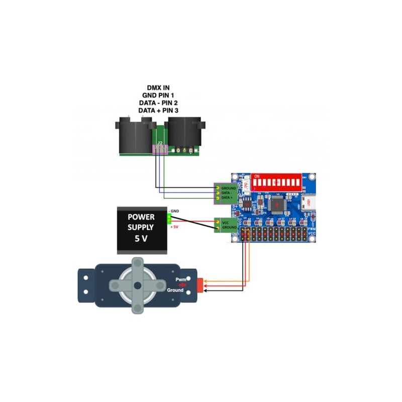 DMX ServoMotor 12 Way Board