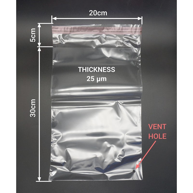 SKIR'CO 100 Clear Cellophane Bags 20x30cm Self Seal OPP Reusable