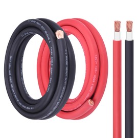 2/0 Gauge Wire Welding Battery Pure Copper Cable,iGreely 2/0 AWG Upgraded Heavy-Duty Flexible Insulation Battery Cable for Auto, Car, Solar, RV, Marine,Generator and Inverter-10 Feet Each Black&Red