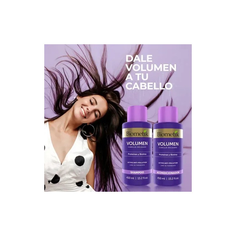 Biometik Shampoo Volumen Con Proteínas Y Biotina 450ml