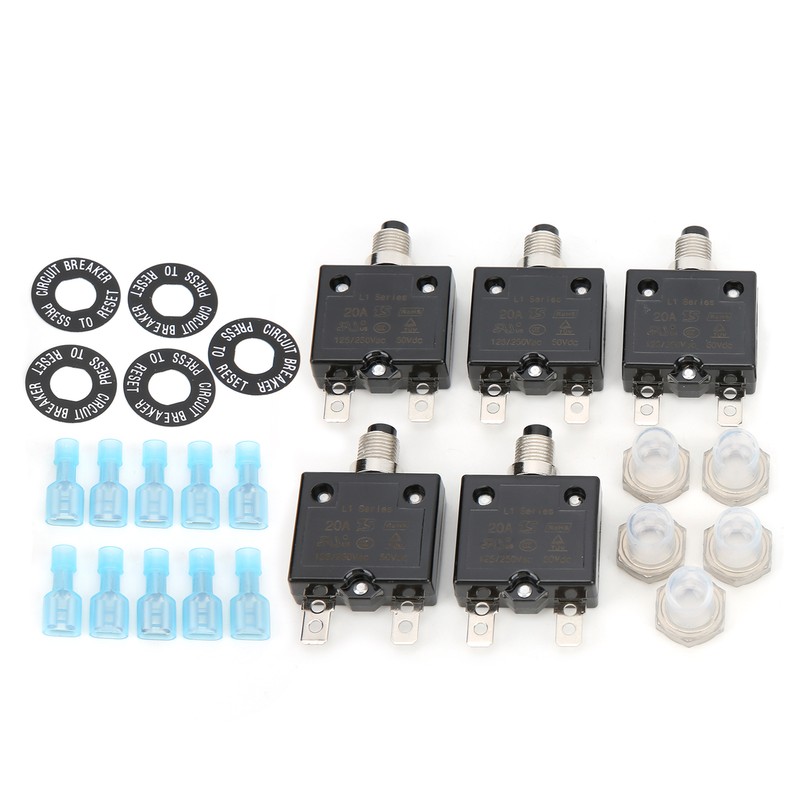 20A Overload Thermal Circuit Breaker with Quick Connect Terminals Waterproof