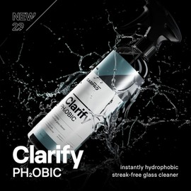 CARPRO Clarify PH₂OBIC- Glass Cleaner & Water Repellent, Streak-Free Rain Repellent - Safe on Interior and Exterior Glass & Windshield - Hydrophobic Slickness Reduce Wiper Chatter - 500mL (17oz)