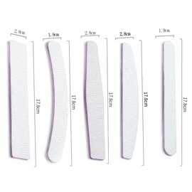 Pack of 10 Nail Files for Gel Nails, Professional Nail File, 100/180 Files for Gel Nails, 5 Shapes, Nail Files Set, Nail Buffer Block for Natural Nails and Gel Nails, Wear-Resistant, Washable